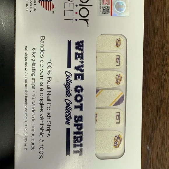 LSU Color Street Collegiate Collection Press-On Nails - Purple and Gold - Picture 2 of 3